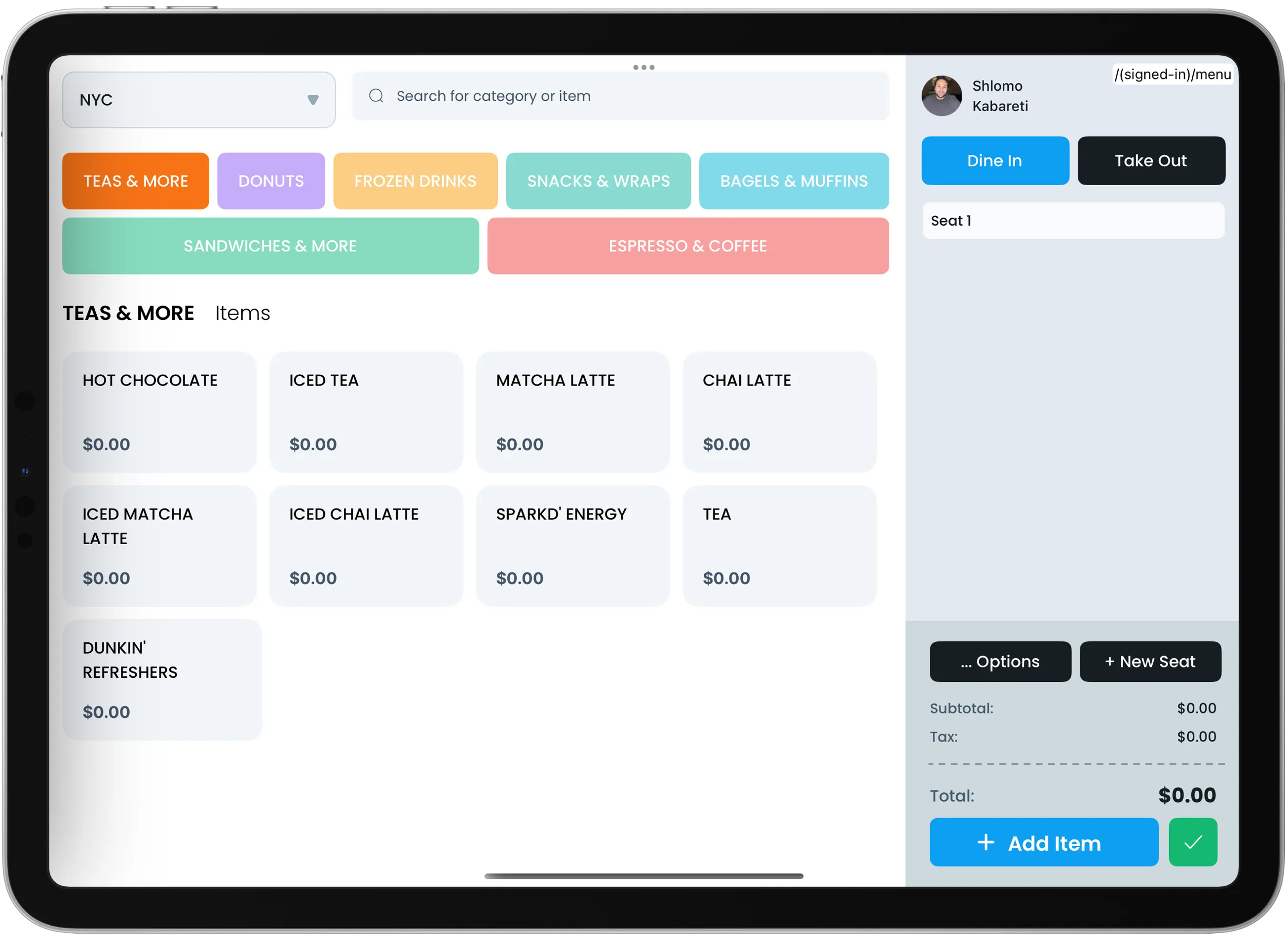 POS System Interface Preview
